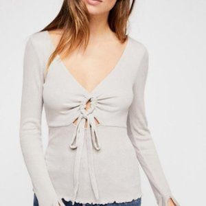 Free People Say When Textured Metallic Top NEW